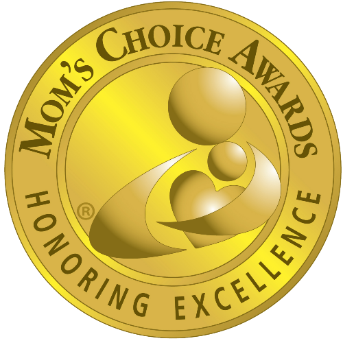 Mom’s Choice Award Gold Seal icon for Zoologee and Petting Zoo award-winning plush toys.